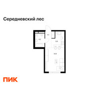 Планировка студии(квартира) площадью 29.1 квадратных метров в “ЖК Середневский лес”