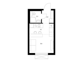 Планировка студии(квартира) площадью 19.1 квадратных метров в “ЖК Никольские луга”