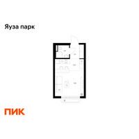 Планировка студии(квартира) площадью 22.9 квадратных метров в “ЖК Яуза Парк (Мытищи)”