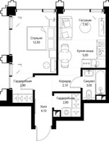 Планировка однокомнатной(квартира) площадью 40.4 квадратных метров в “ЖК СЕТ”