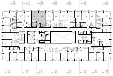 Планировка однокомнатной(квартира) площадью 44.3 квадратных метров в ЖК “Дом премиум-класса МИРА”
