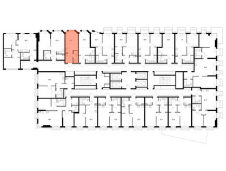 Планировка студии(квартира) площадью 21.6 квадратных метров в ЖК “ЖК 2-й Иртышский”