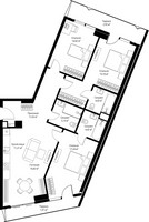 Планировка трехкомнатной(квартира) площадью 108.9 квадратных метров в “ЖК Джойс”