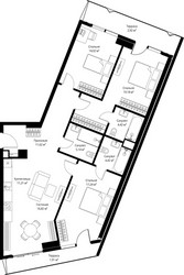 Планировка трехкомнатной(квартира) площадью 108.9 квадратных метров в ЖК “ЖК Джойс”