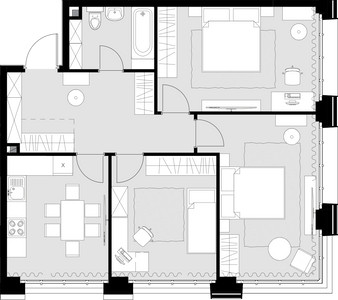 Планировка апартаментов, ID 549718