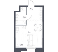 Планировка студии(апартаменты) площадью 27.38 квадратных метров в “ЖК Апарт-отель Тропарево парк”