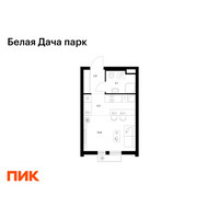 Планировка студии(квартира) площадью 23.7 квадратных метров в “ЖК Белая Дача парк”