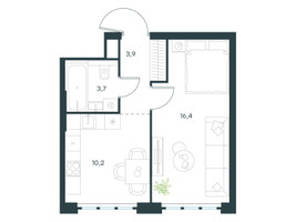 Планировка однокомнатной(квартира) площадью 34.2 квадратных метров в “ЖК Level Южнопортовая”