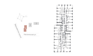Планировка трехкомнатной(квартира) площадью 111.7 квадратных метров в “ЖК 1-й Нагатинский (Первый Нагатинский)”