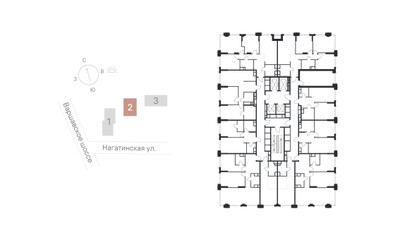 Планировка однокомнатной(квартира) площадью 47.23 квадратных метров в ЖК “ЖК 1-й Нагатинский (Первый Нагатинский)”