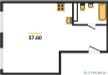Планировка двухкомнатной(квартира) площадью 37.8 квадратных метров в “ЖК ЭкоБунино (Южное Бунино)”