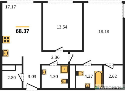 Планировка квартиры, ID 335440