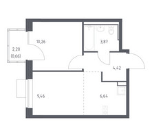 Планировка однокомнатной(квартира) площадью 35.31 квадратных метров в “ЖК Молжаниново”