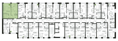 Планировка однокомнатной(квартира) площадью 41.6 квадратных метров в ЖК “ЖК Пушкино Град”