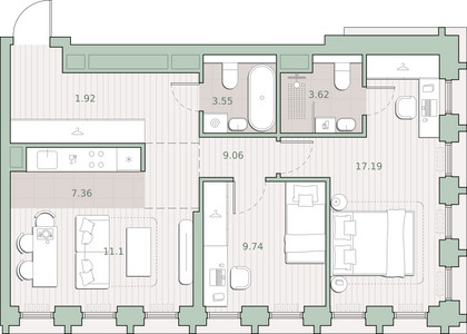 Планировка квартиры, ID 481356