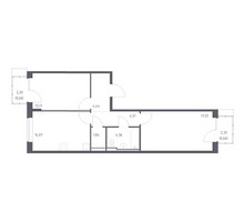 Планировка двухкомнатной(квартира) площадью 61.26 квадратных метров в “ЖК Подольские кварталы”