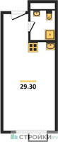 Планировка студии(квартира) площадью 29.3 квадратных метров в “ЖК Резиденции Архитекторов”