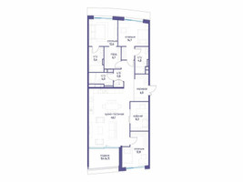Планировка 4+ комнатной(квартира) площадью 125.92 квадратных метров в “ЖК Остров”