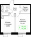 Планировка однокомнатной(квартира) площадью 41.39 квадратных метров в “ЖК КИТ 2”
