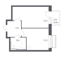 Планировка однокомнатной(квартира) площадью 35.82 квадратных метров в “ЖК Рублевский Квартал”