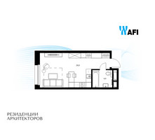 Планировка студии(апартаменты) площадью 31.2 квадратных метров в “ЖК Резиденции Архитекторов”