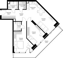 Планировка двухкомнатной(квартира) площадью 82.29 квадратных метров в “ЖК Джойс”