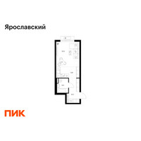 Планировка студии(квартира) площадью 28.9 квадратных метров в “ЖК Ярославский”