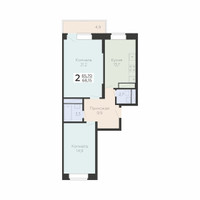 Планировка двухкомнатной(квартира) площадью 68.15 квадратных метров в “ЖК Онегин Подольск”