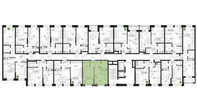 Планировка однокомнатной(квартира) площадью 39 квадратных метров в ЖК “ЖК Пушкино Град”