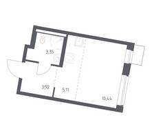 Планировка студии(квартира) площадью 22.82 квадратных метров в “ЖК Квартал Западный”