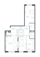 Планировка студии(апартаменты) площадью 121.9 квадратных метров в “ЖК Monodom Lake”