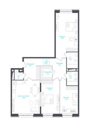 Планировка студии(апартаменты) площадью 121.9 квадратных метров в ЖК “ЖК Monodom Lake”