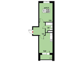 Планировка однокомнатной(квартира) площадью 44 квадратных метров в “ЖК Борисоглебское”