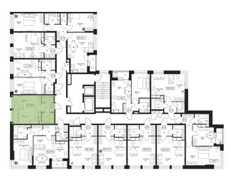 Планировка студии(квартира) площадью 29.1 квадратных метров в ЖК “ЖК Пушкино Град”