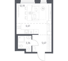 Планировка студии(квартира) площадью 27.83 квадратных метров в “ЖК Новое Внуково”
