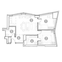 Планировка двухкомнатной(квартира) площадью 61.09 квадратных метров в ЖК “УНО Горбунова”