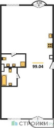 Планировка трехкомнатной(квартира) площадью 99.04 квадратных метров в ЖК “ЖК Дом Достижение”