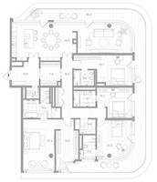 Планировка 4+ комнатной(квартира) площадью 259.2 квадратных метров в “Клубный дом PHANTOM (Фантом)”