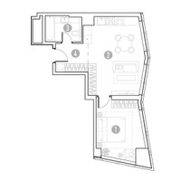 Планировка однокомнатной(квартира) площадью 46.53 квадратных метров в “УНО Горбунова”