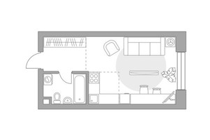 Планировка студии(квартира) площадью 30.23 квадратных метров в “ЖК Павелецкая от Гранель”