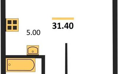 Планировка студии(квартира) площадью 31.4 квадратных метров в ЖК “ЖК Skolkovo ONE (Сколково Уан)”