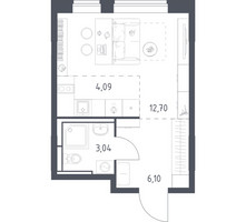 Планировка студии(квартира) площадью 25.93 квадратных метров в “ЖК Богдановский Лес”