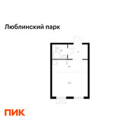 Планировка студии(квартира) площадью 25.1 квадратных метров в “ЖК Люблинский парк”
