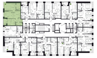 Планировка трехкомнатной(квартира) площадью 55.4 квадратных метров в “ЖК Пушкино Град”