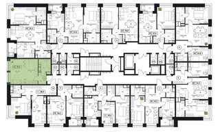Планировка студии(квартира) площадью 29.8 квадратных метров в “ЖК Пушкино Град”