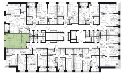 Планировка студии(квартира) площадью 29.8 квадратных метров в ЖК “ЖК Пушкино Град”