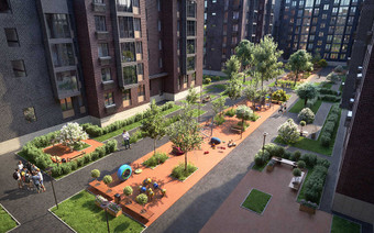 фото придомовой территории ЖК Баркли Медовая Долина