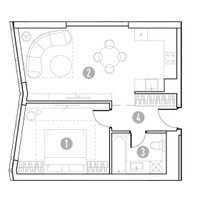 Планировка однокомнатной(квартира) площадью 48.84 квадратных метров в “УНО Горбунова”