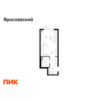 Планировка студии(квартира) площадью 28.9 квадратных метров в “ЖК Ярославский”