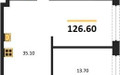 Планировка двухкомнатной(квартира) площадью 126.6 квадратных метров в “ЖК Дом А”
